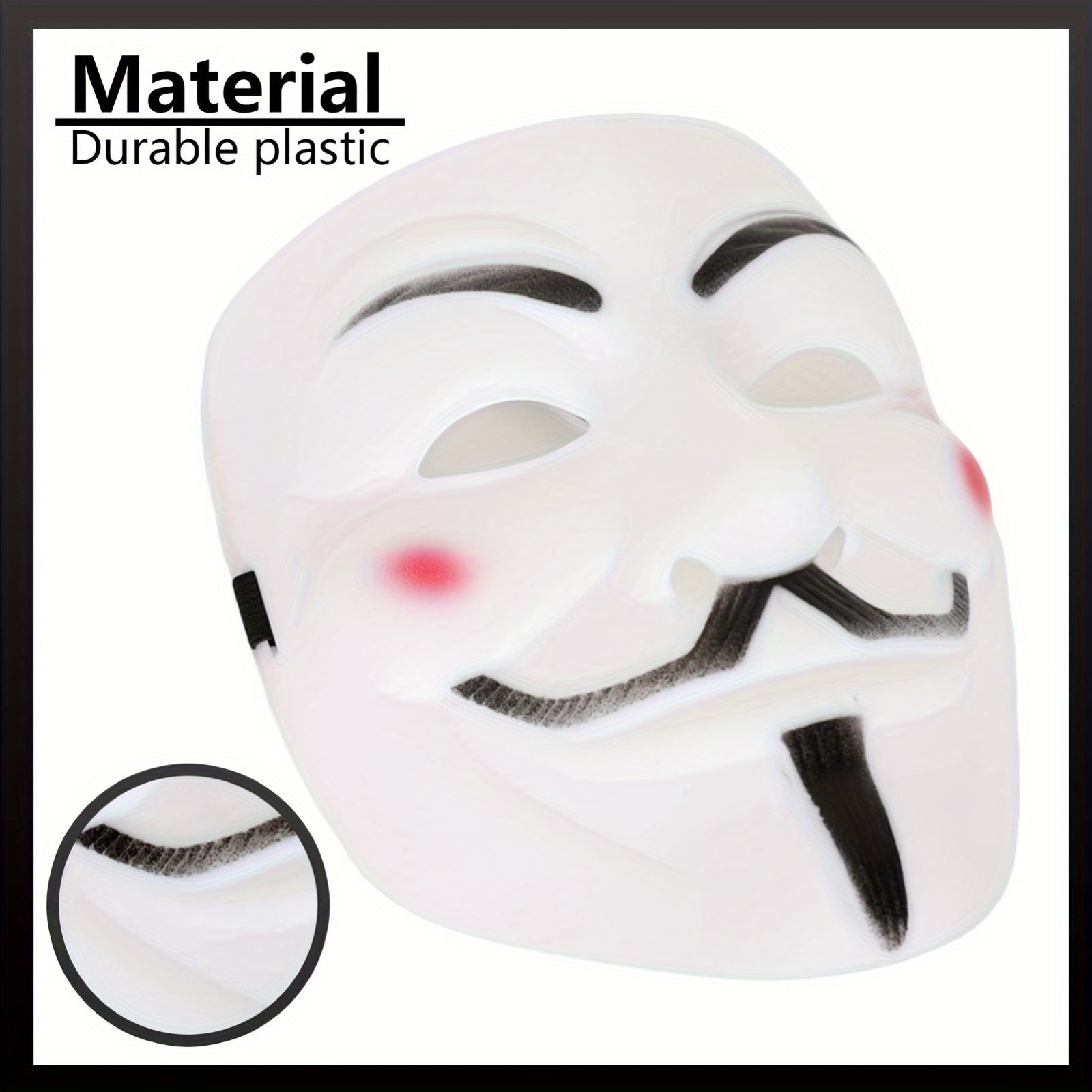 Men’s Full Face Plastic Halloween Mask | Anonymous Cosplay