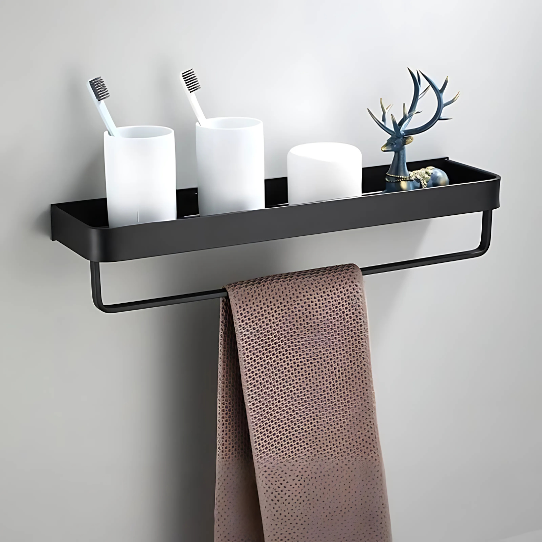 Estante de Pared de Metal para Baño Almacenamiento Moderno