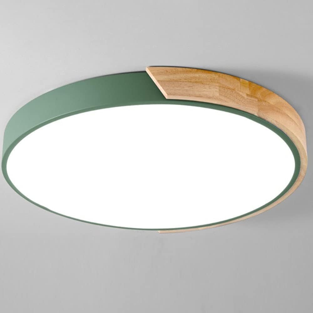 Lampada da soffitto a LED con cornice in legno decorativa