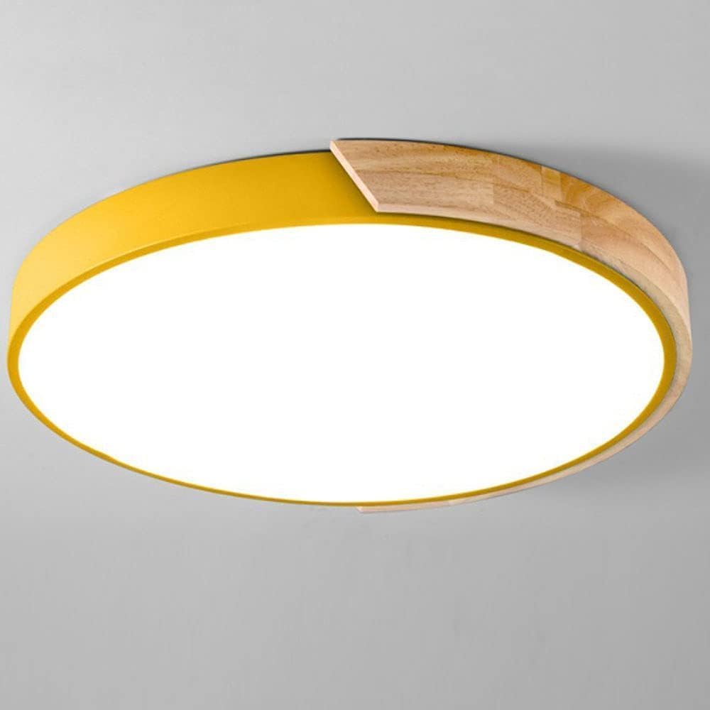 Lampada da soffitto a LED con cornice in legno decorativa