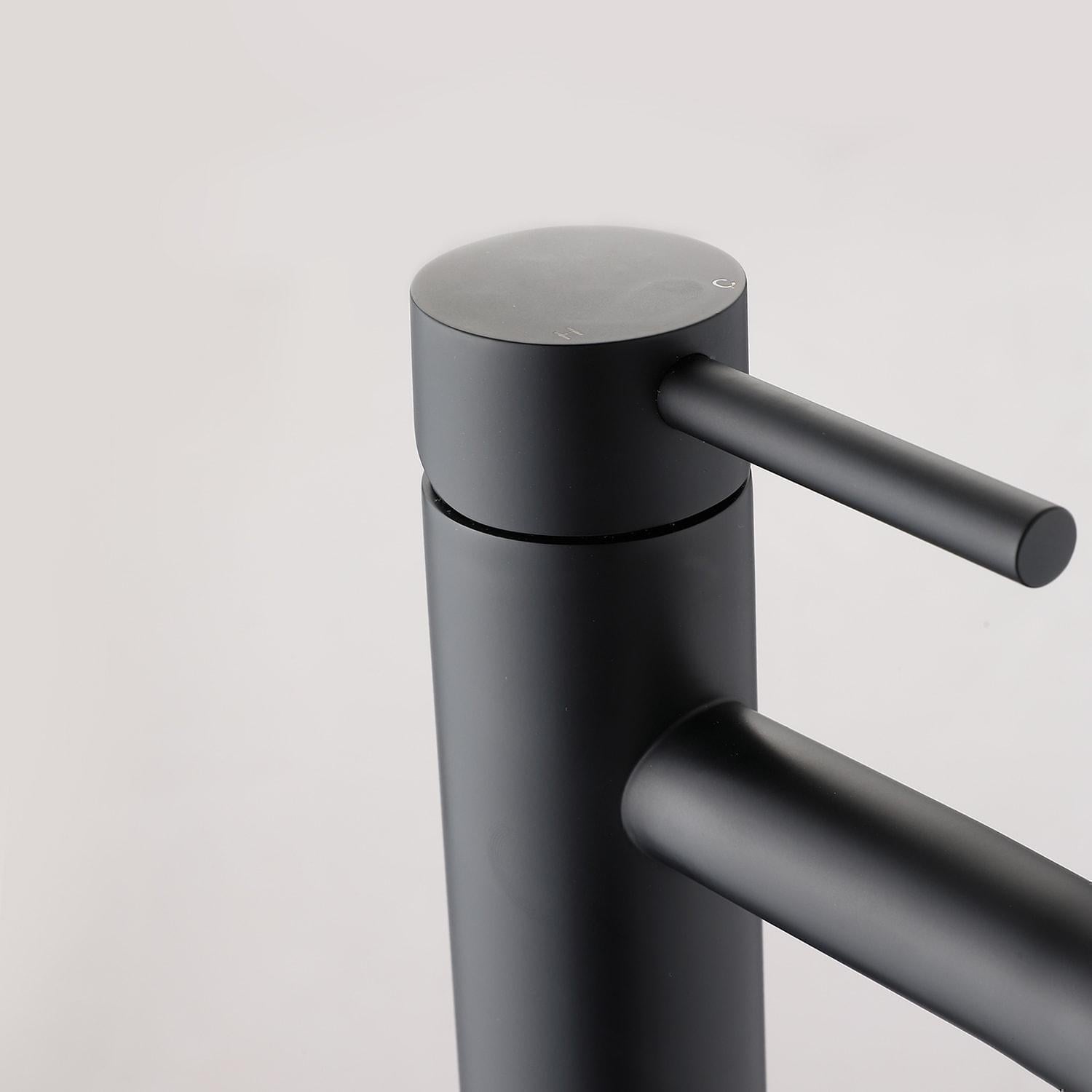 Robinet de lavabo mitigeur à levier unique noir mat