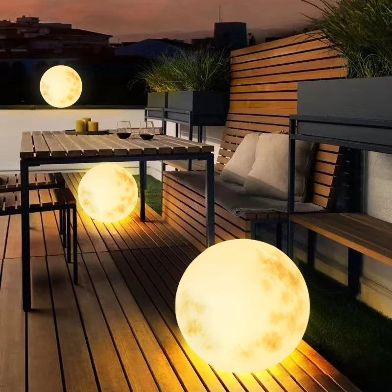 Lampada a sfera con luce lunare da giardino per esterni