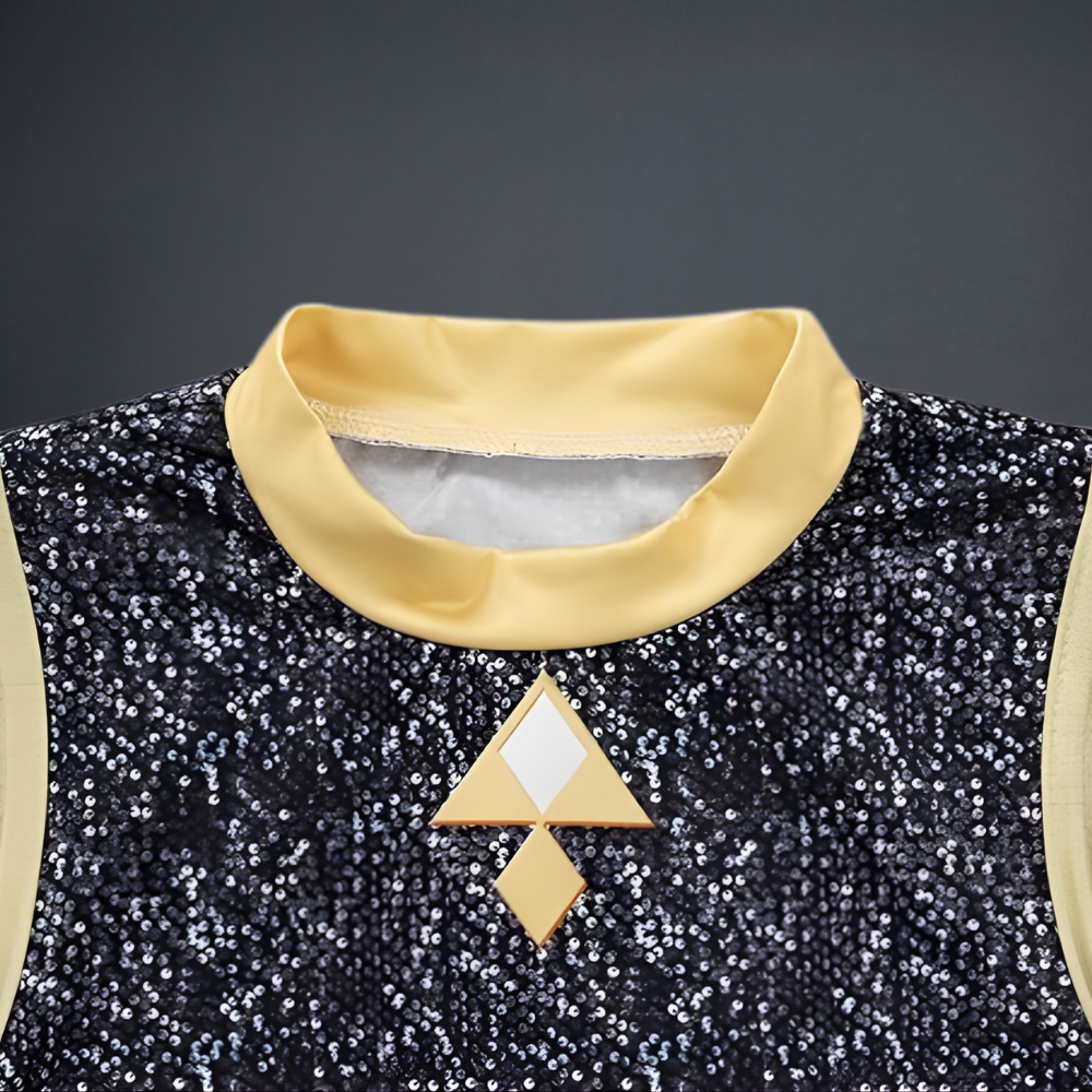 Costume Kpop Halloween pour enfants Robe de star de la pop Imprimé paillettes Tenue de scène pour performance