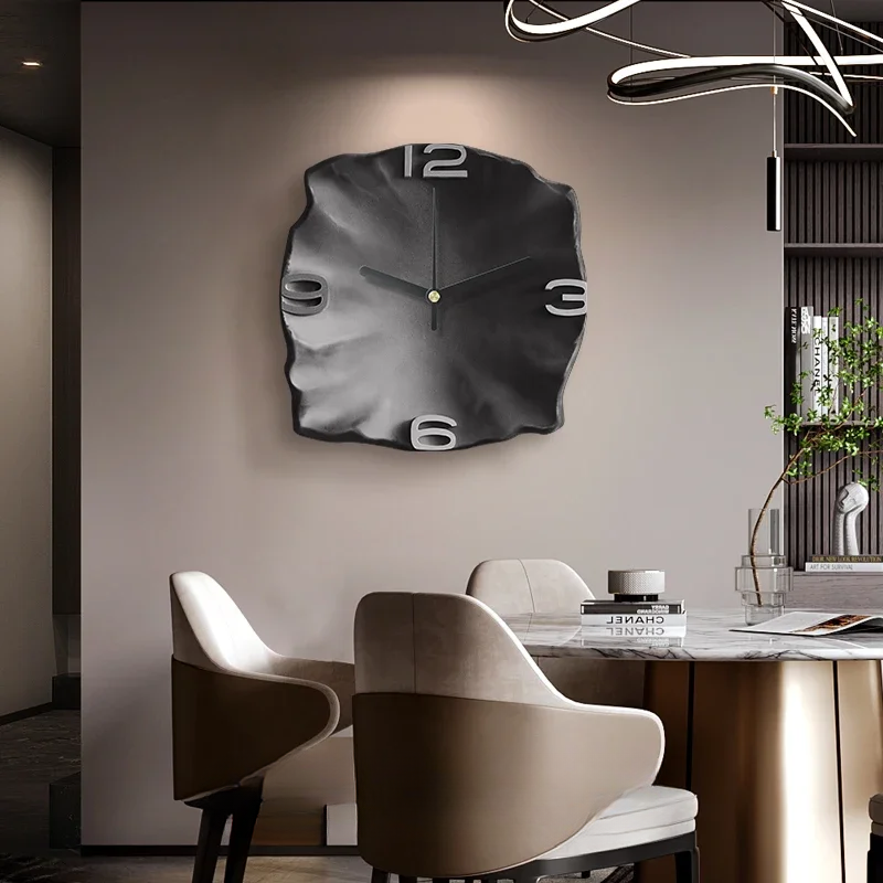 Horloge murale moderne en grès quartz 3D silencieuse