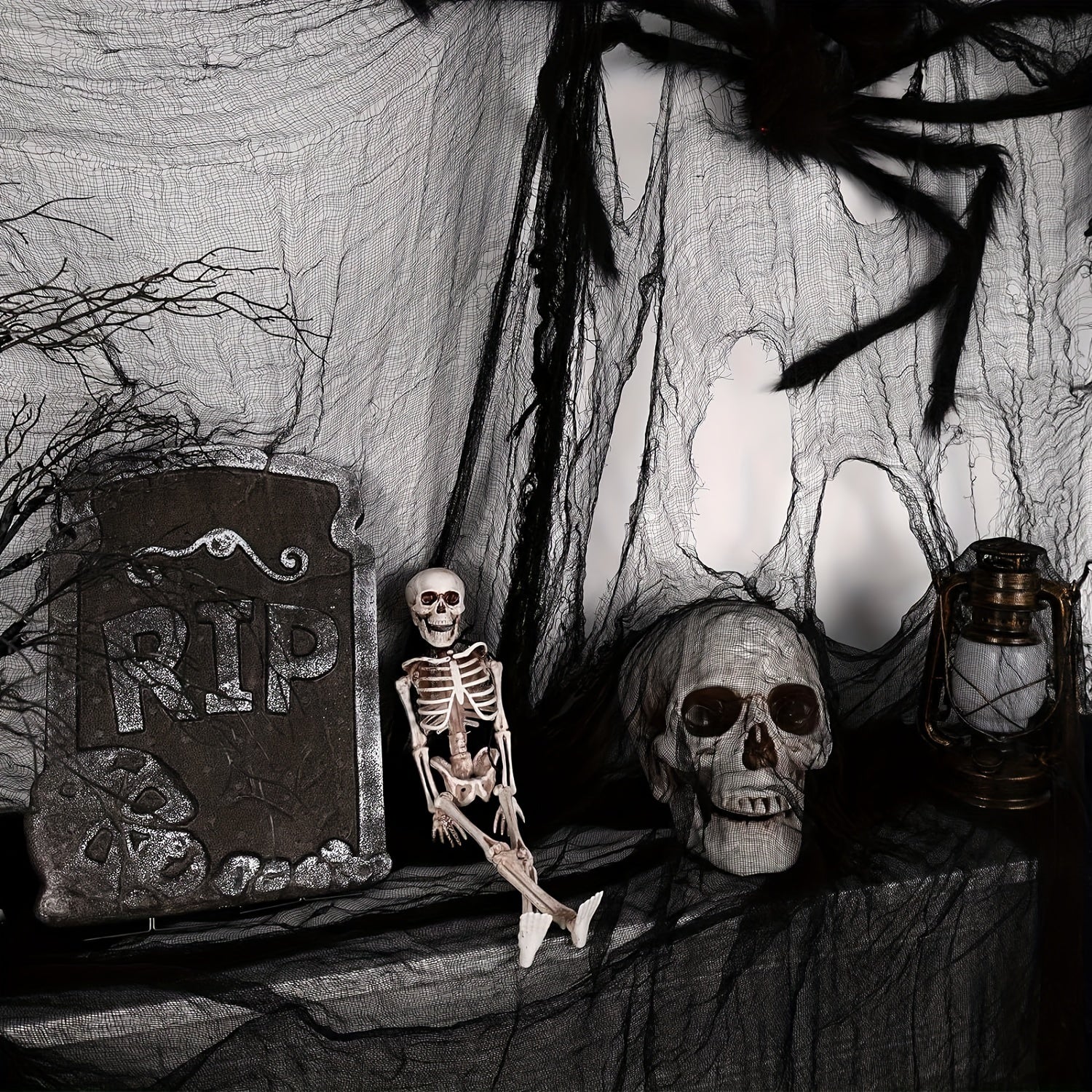 Decoración colgante de tela negra de poliéster para Halloween