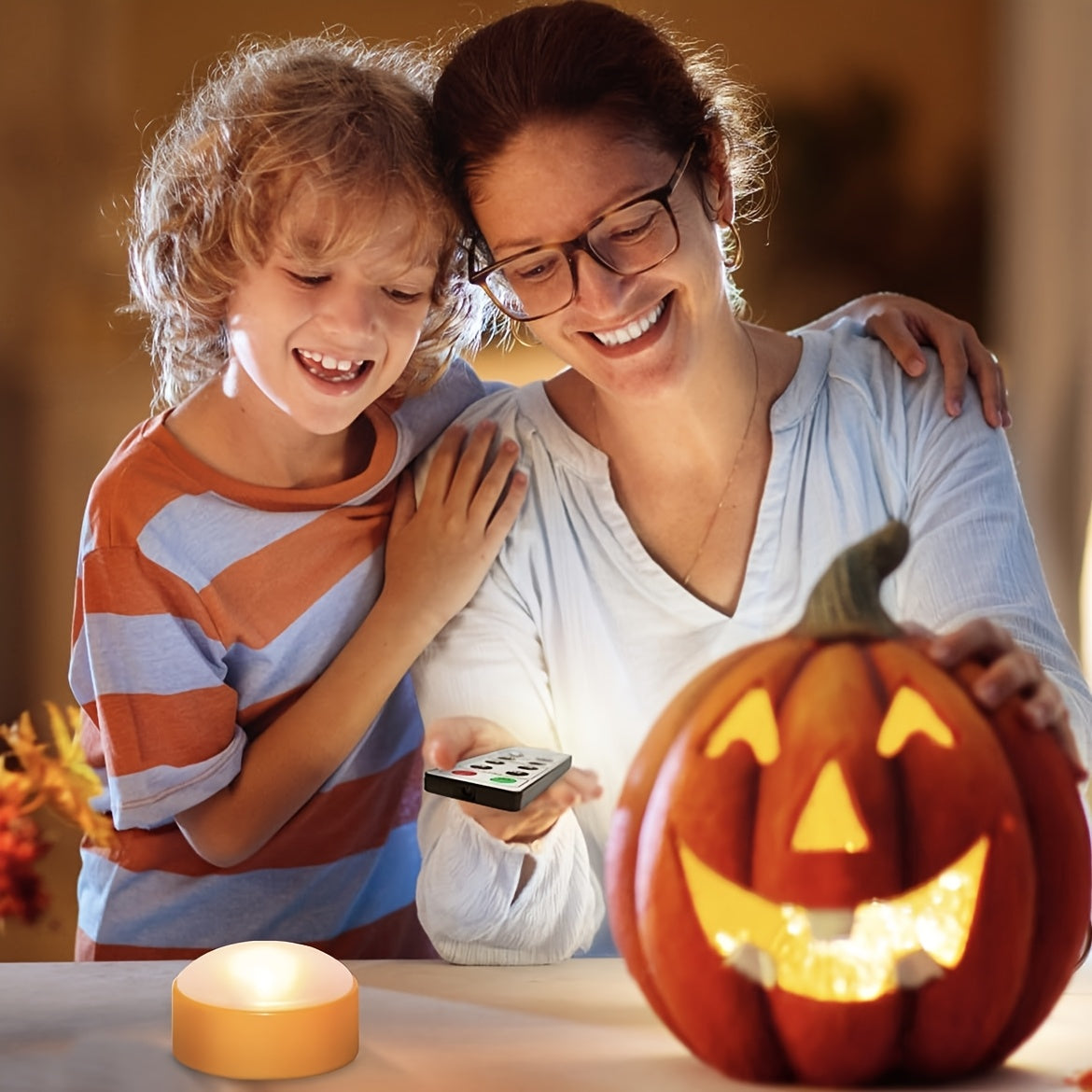 Luci Jack-O-Lantern senza fiamma a batteria | Candele LED a tè