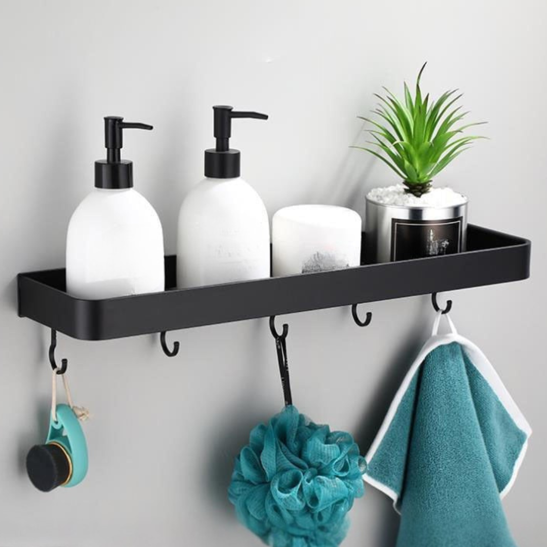 Estante de Pared de Metal para Baño Almacenamiento Moderno