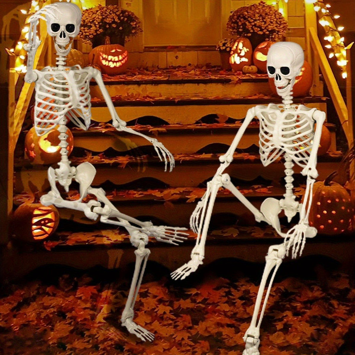 Decorazione Scheletro di Halloween Gigante da 12 Ft | Posabile per Esterni