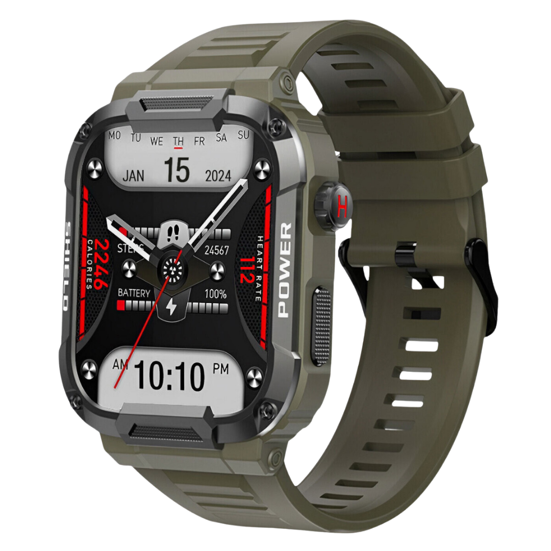 Reloj inteligente resistente con monitor de actividad física para exteriores, color negro