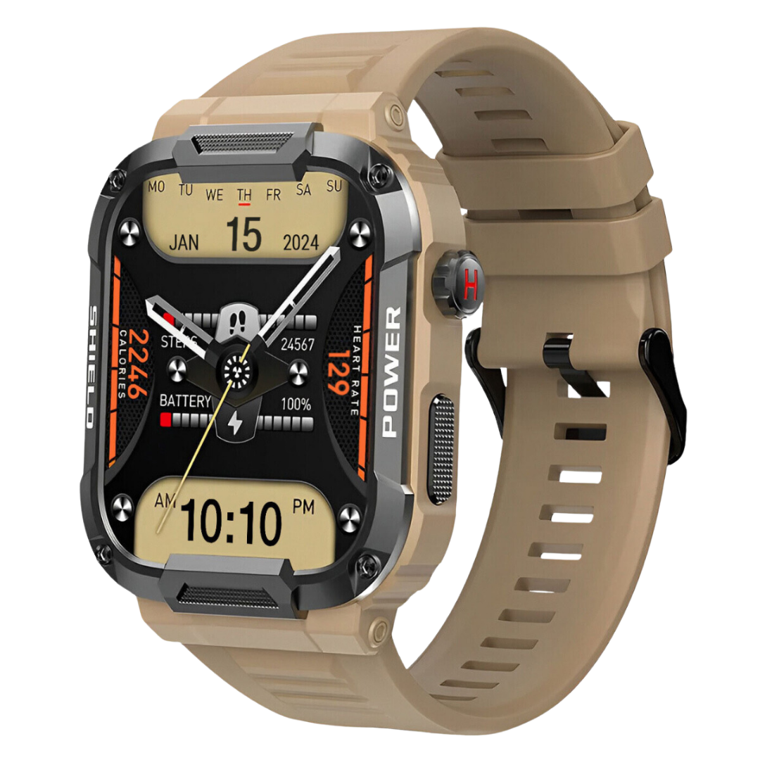 Reloj inteligente resistente con monitor de actividad física para exteriores, color negro