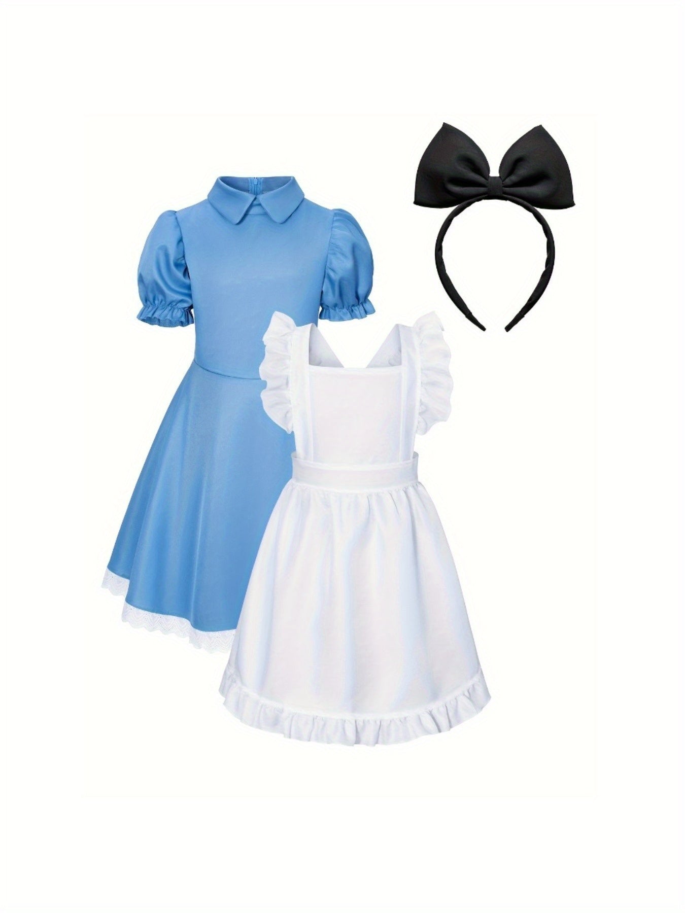 Set Vestito Costume Halloween Classico con Maniche a Sbuffo per Ragazze | Mini