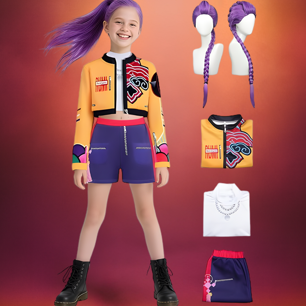 Costume Kpop Halloween pour enfants Robe de star de la pop Imprimé paillettes Tenue de scène pour performance