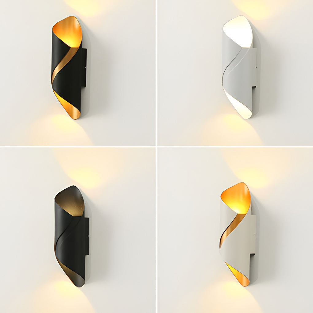 Wall light modern black aluminium outdoor sconce
