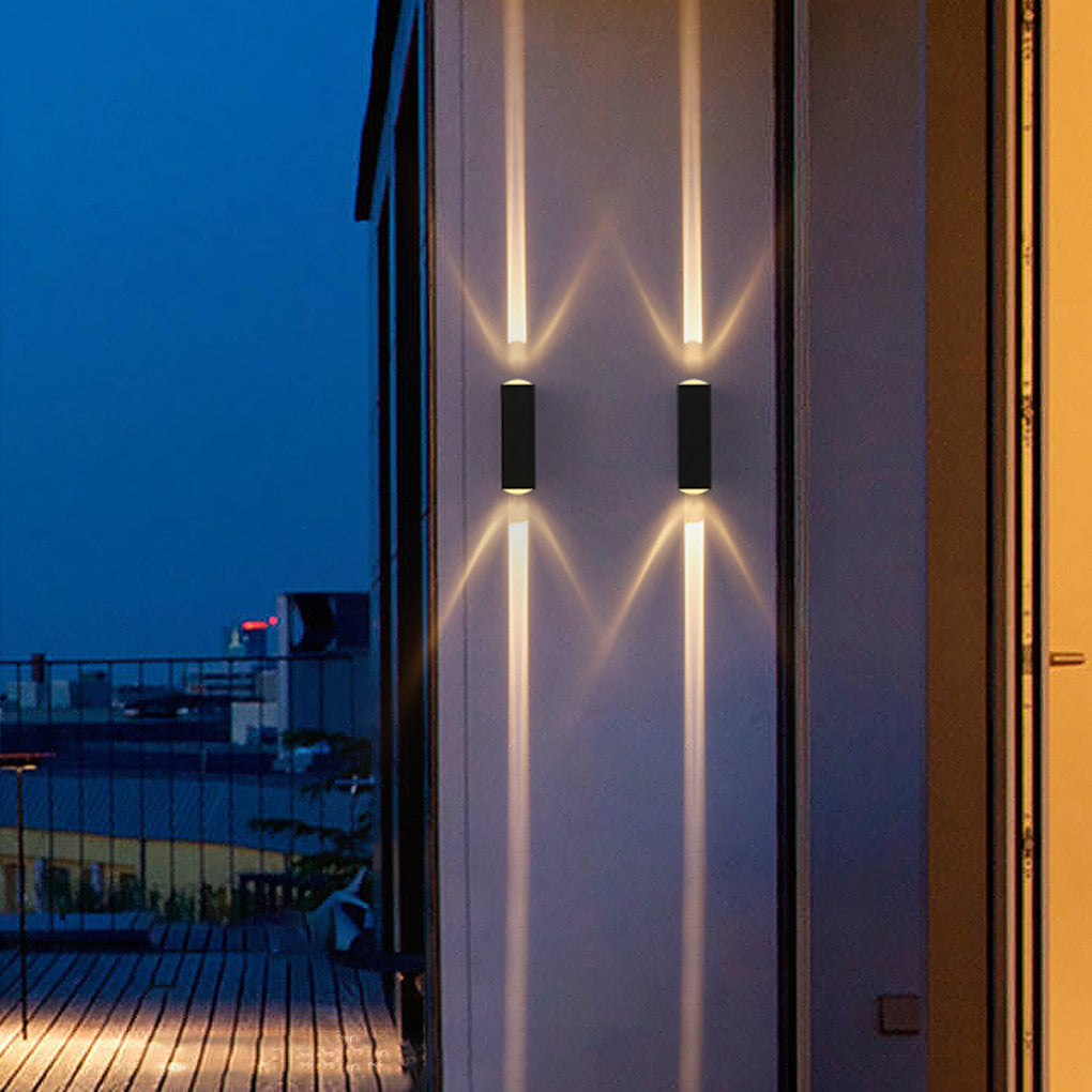 Aplique de pared LED de aluminio negro para exterior