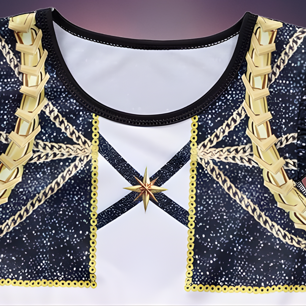 Costume Kpop Halloween pour enfants Robe de star de la pop Imprimé paillettes Tenue de scène pour performance