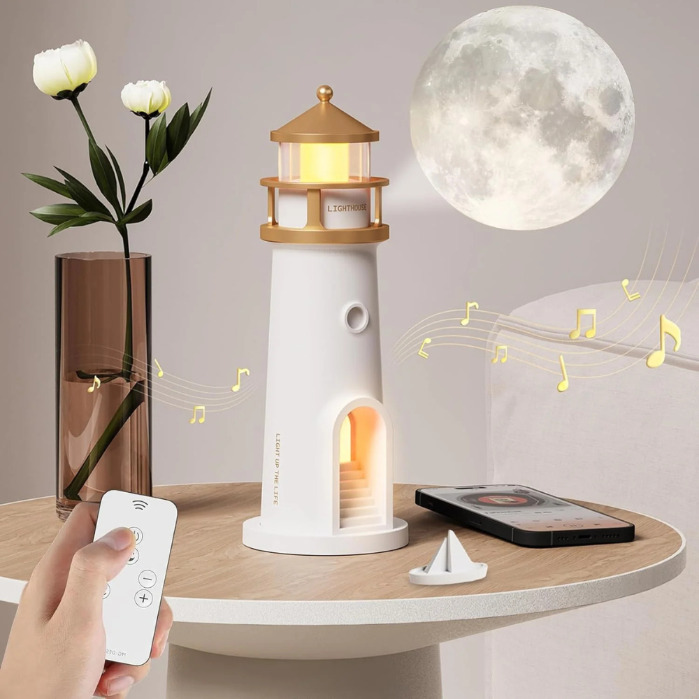 Mondlampe Leuchtturm Projektor LED Licht Bluetooth Wiederaufladbar