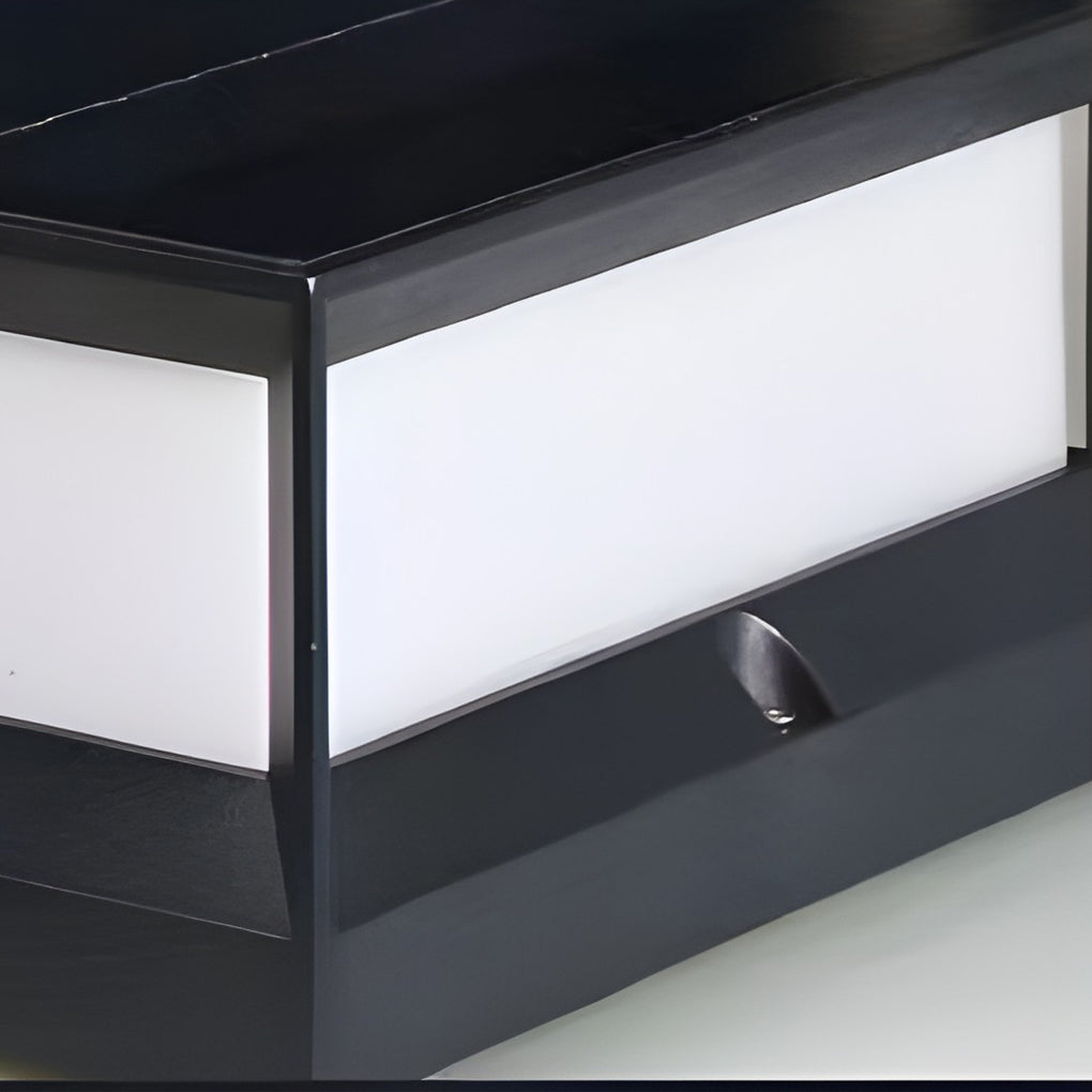 Lumière de poteau solaire LED de jardin en aluminium noir