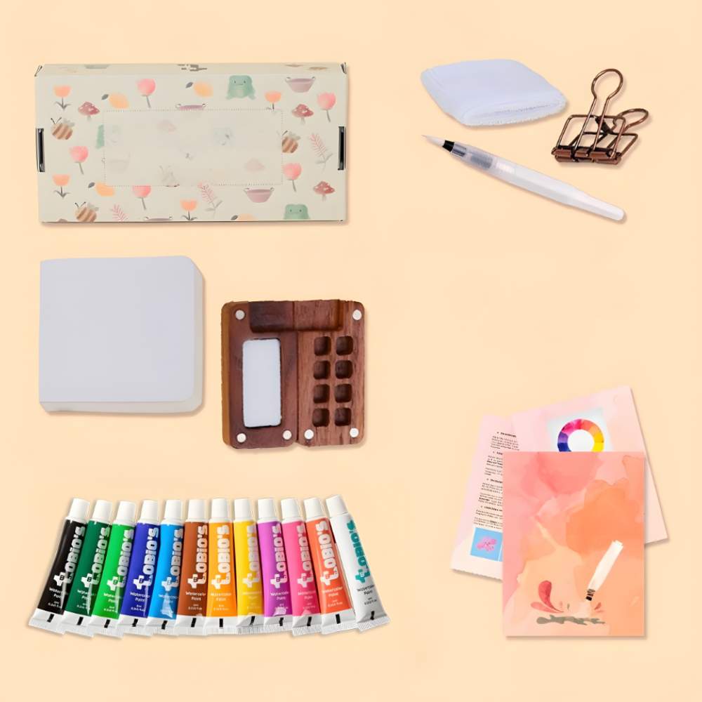 Set de viaje de acuarelas Kit de arte portátil Pinturas premium compactas