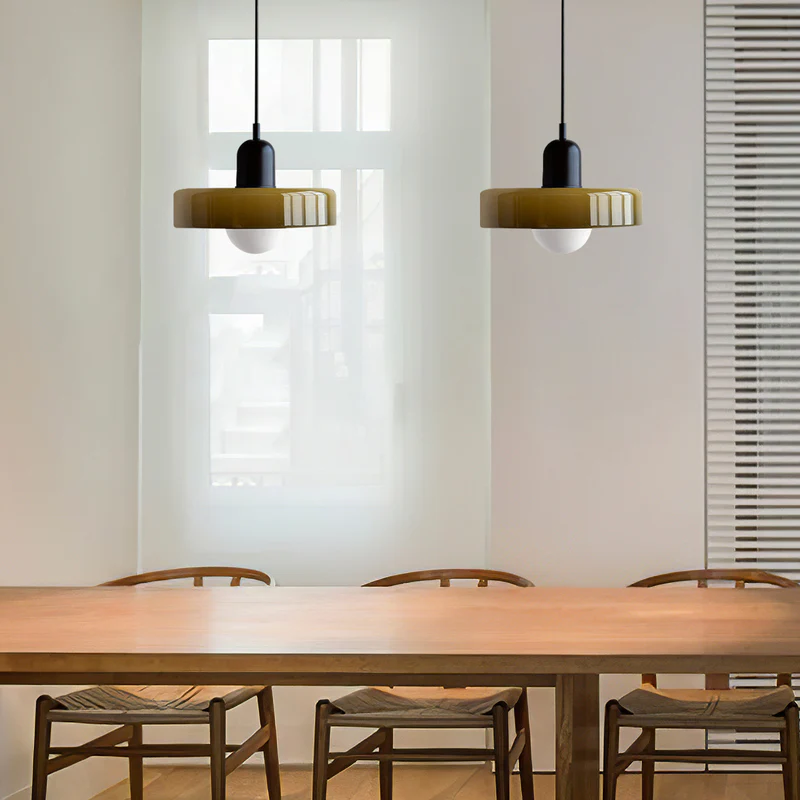 Bauhaus Inspired Colourful Glass Pendant Light