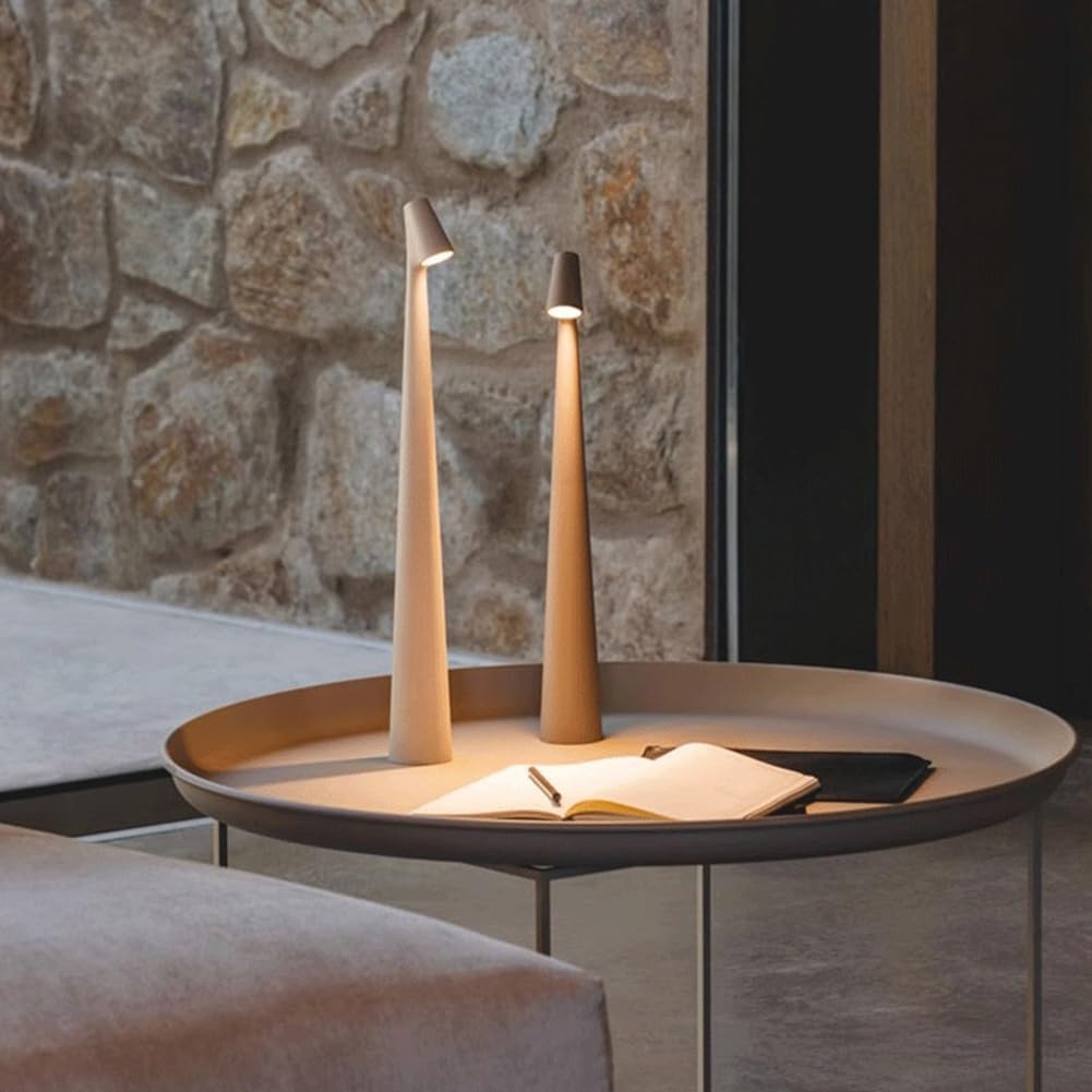 Table Lamp Modern Red Metal LED Light