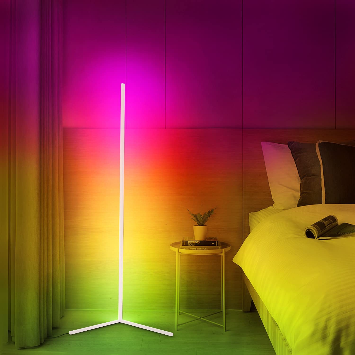 Lampadaire noir LED d'angle