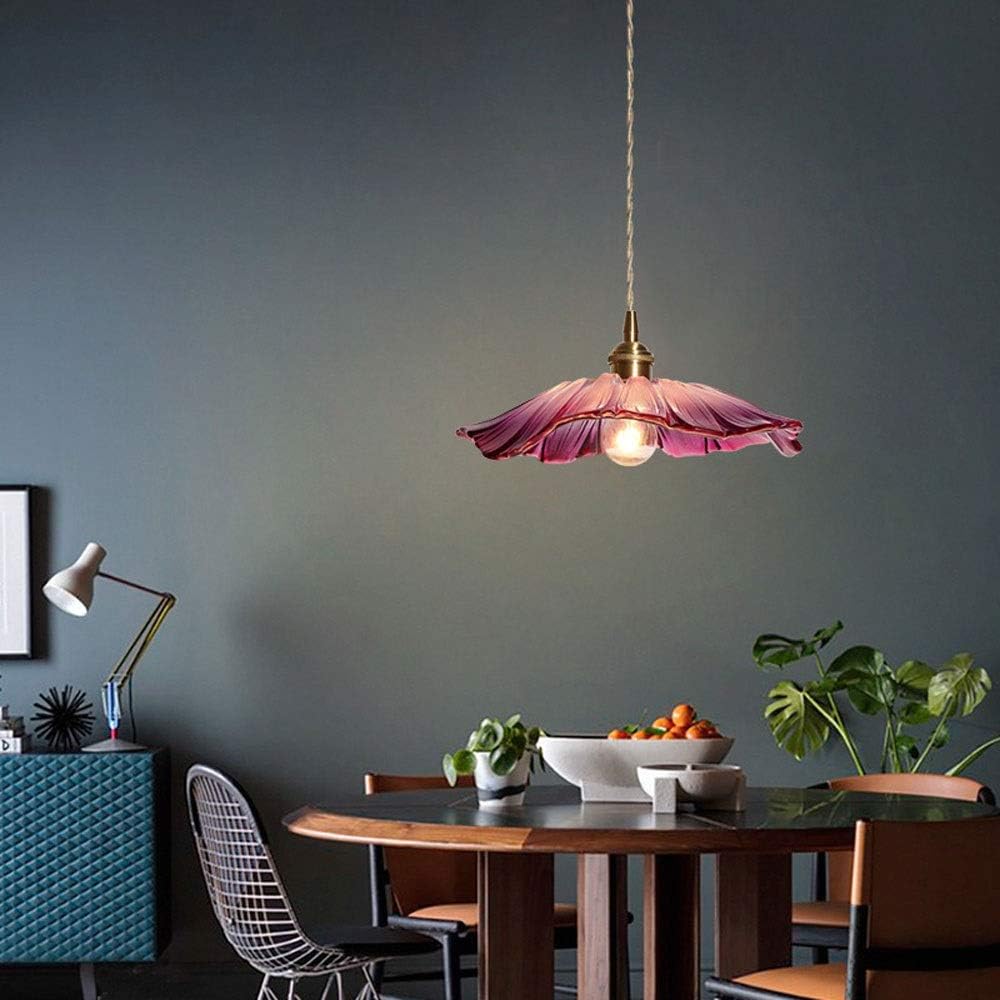 Vintage Floral Glass Pendant Light Fixture for Dining Room - Elegant Retro Design to Illuminate Your Space