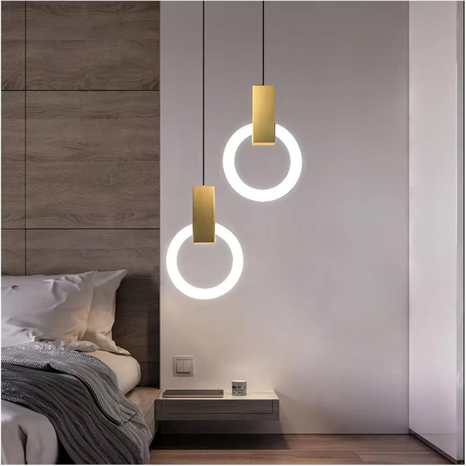 Lampada a sospensione moderna LED anello lampada da soffitto