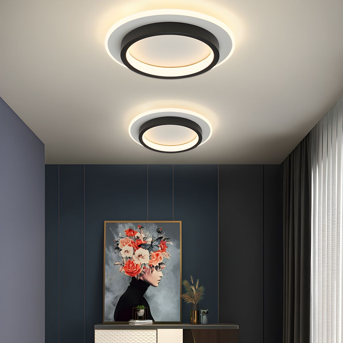 Plafonnier LED Moderne à Montage Affleurant