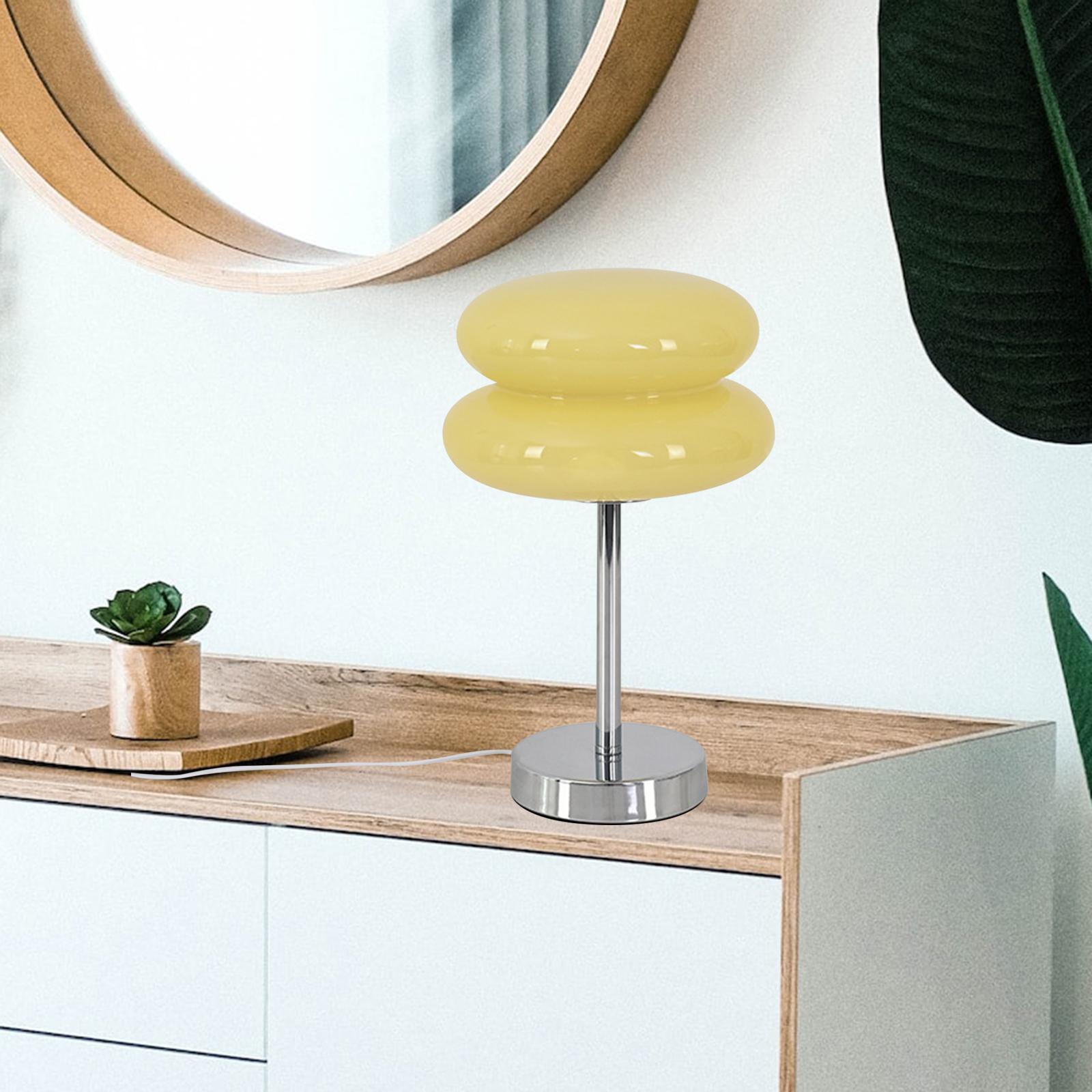 Lámpara de mesa con pantalla de vidrio retro