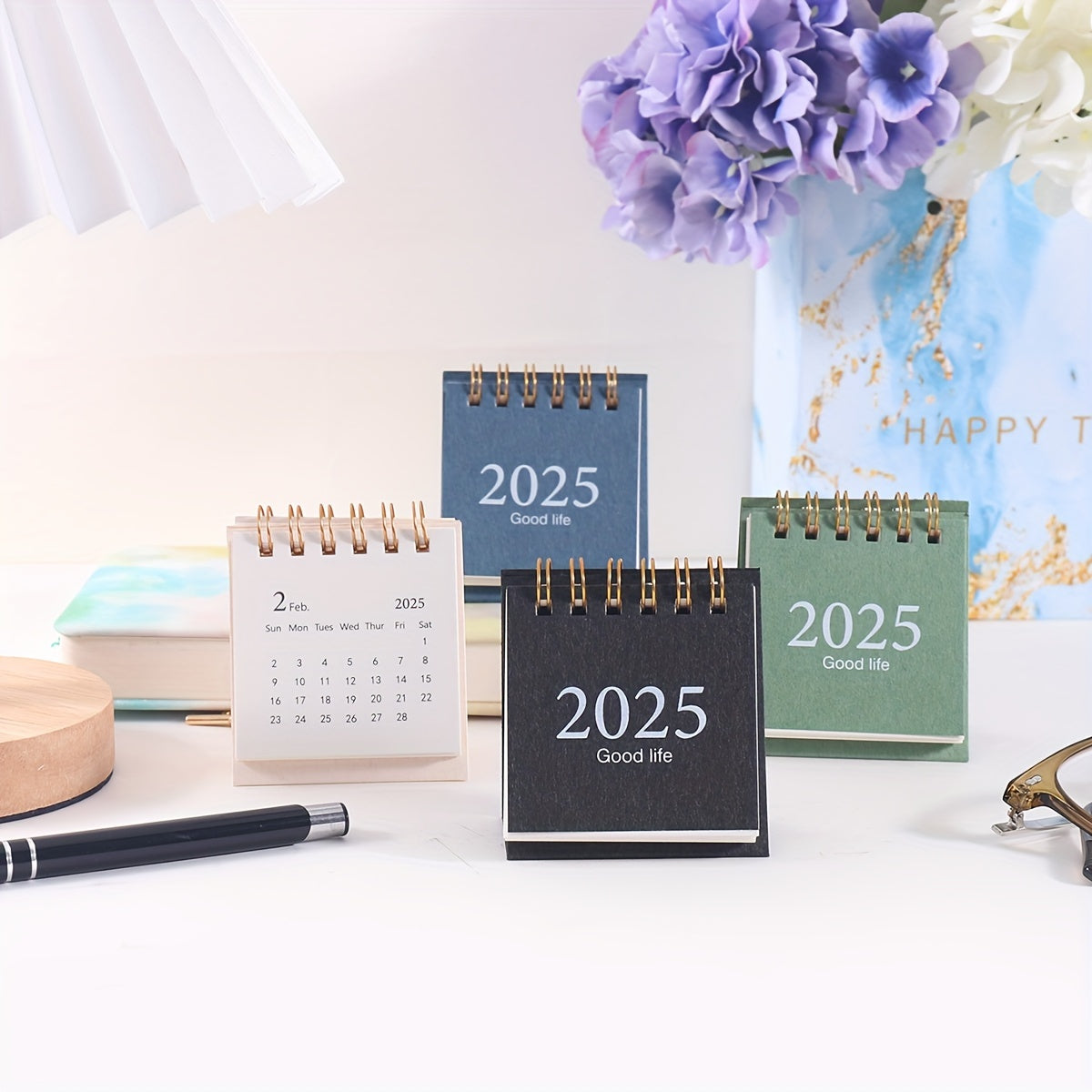 Calendario de escritorio con soporte espiral planificador