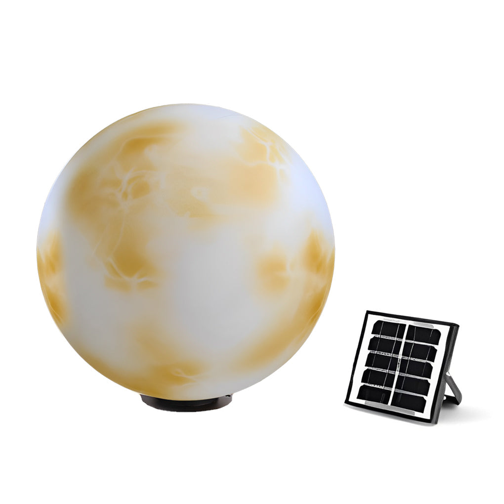 Farola solar de resina con forma de globo para exteriores