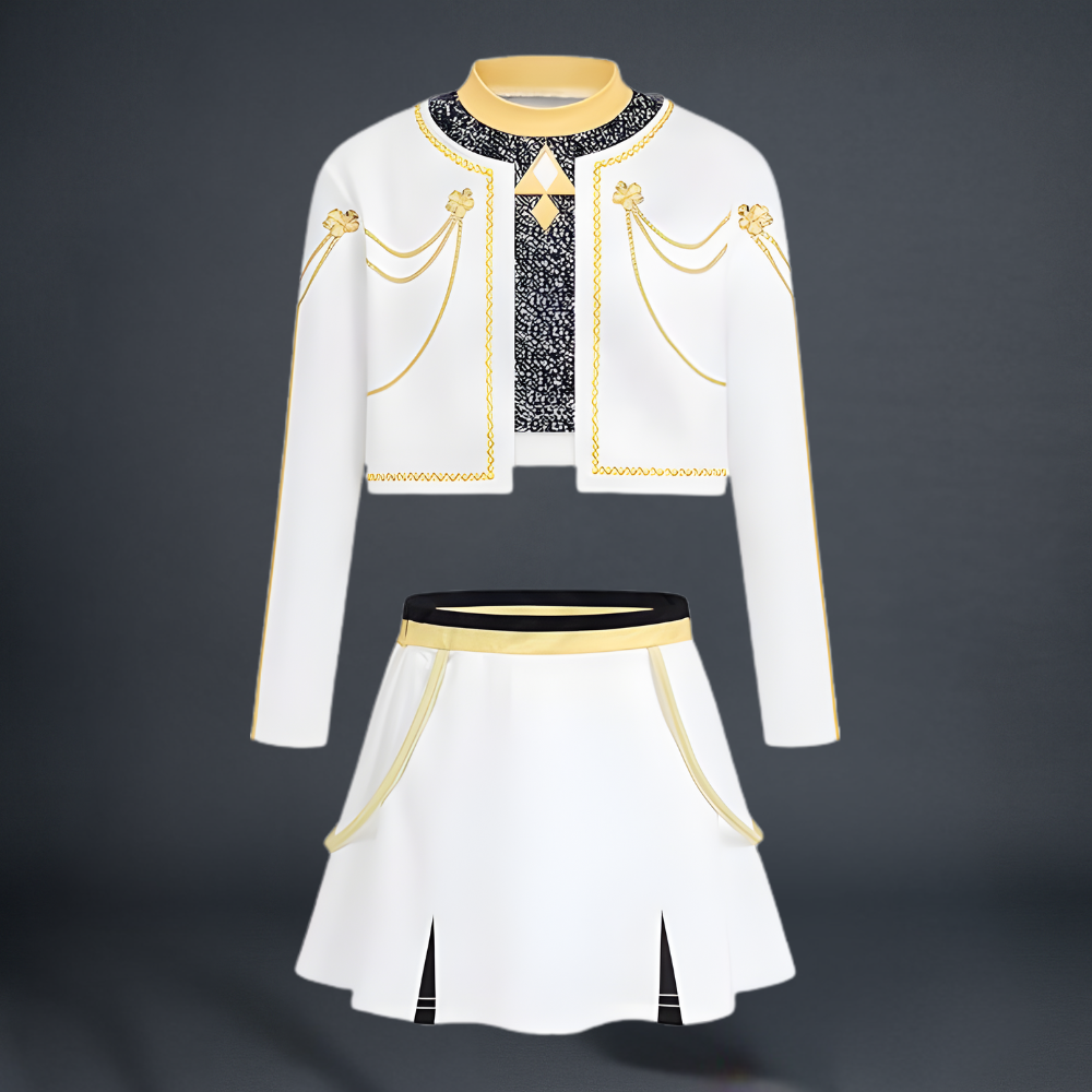 Costume Kpop Halloween pour enfants Robe de star de la pop Imprimé paillettes Tenue de scène pour performance