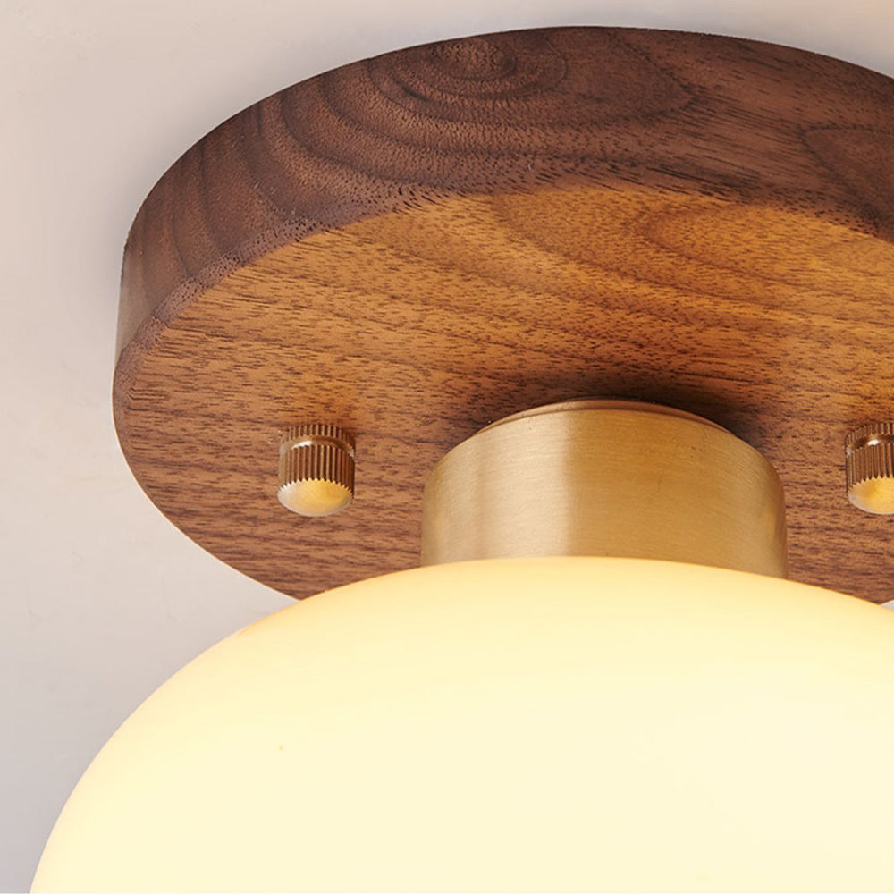 Elegant Round Glass Ceiling Light Fixture for Hallways