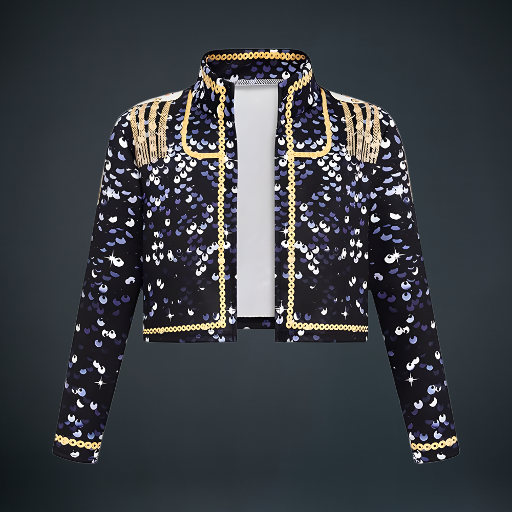 Costume Kpop Halloween pour enfants Robe de star de la pop Imprimé paillettes Tenue de scène pour performance