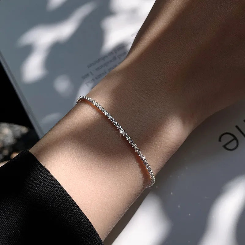 Bracelet Sterling Silver | Elegant Thin Chain Gift Women