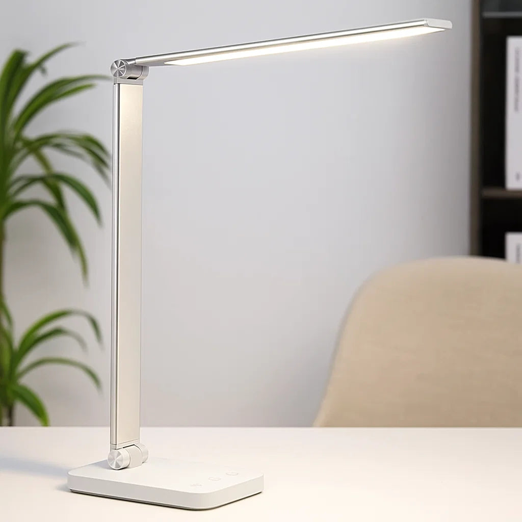 Lámpara de escritorio con LED ajustable y carga USB