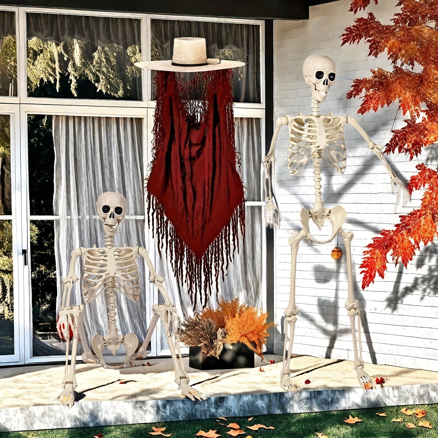 Decorazione Scheletro di Halloween Gigante da 12 Ft | Posabile per Esterni