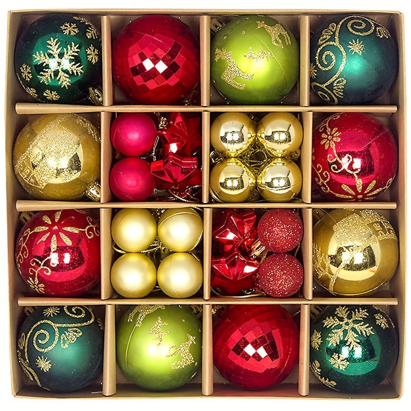 Juego de Bolas para Árbol de Navidad – Adornos Colgantes de Plástico
