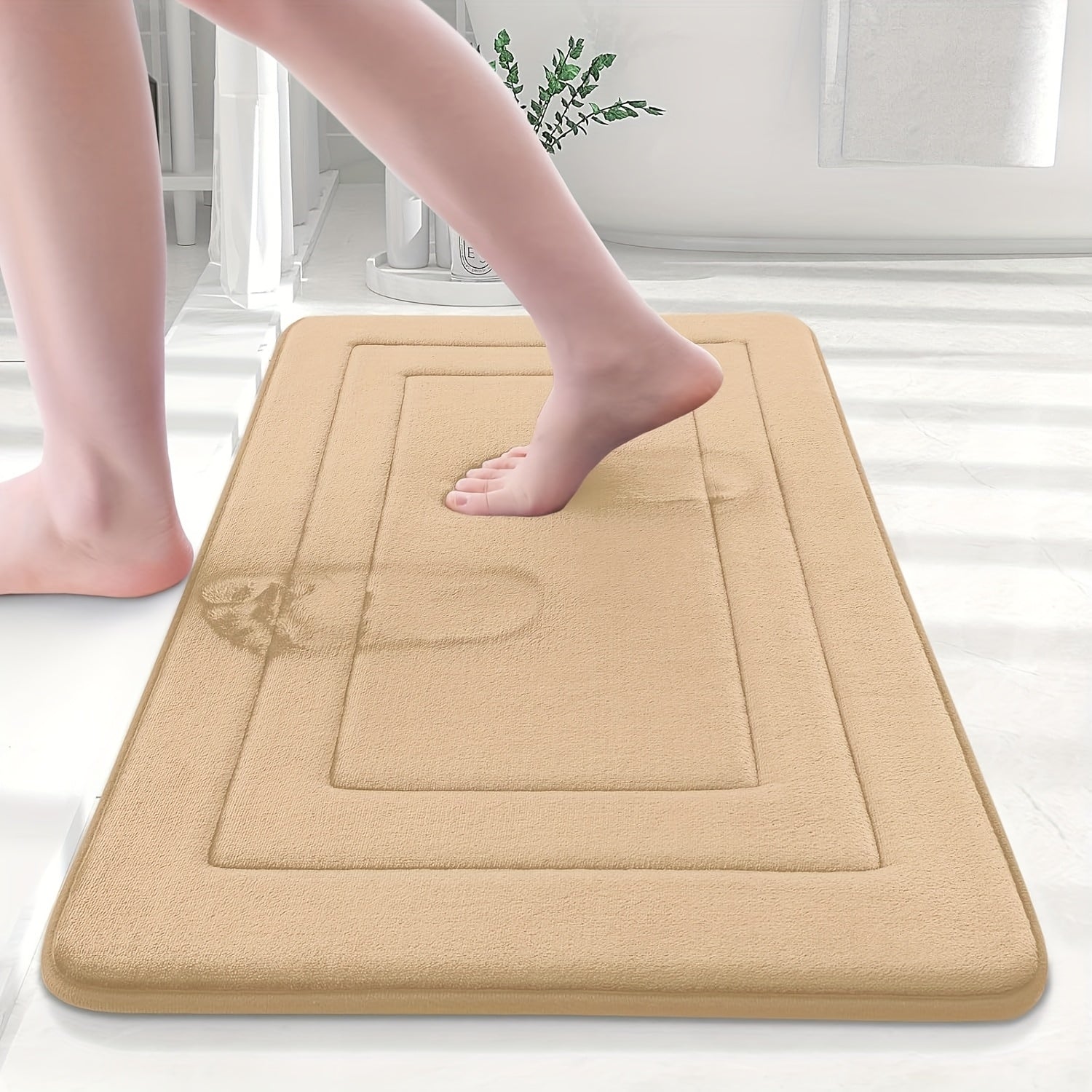 Alfombrilla de baño con acolchado de espuma viscoelástica para mayor comodidad