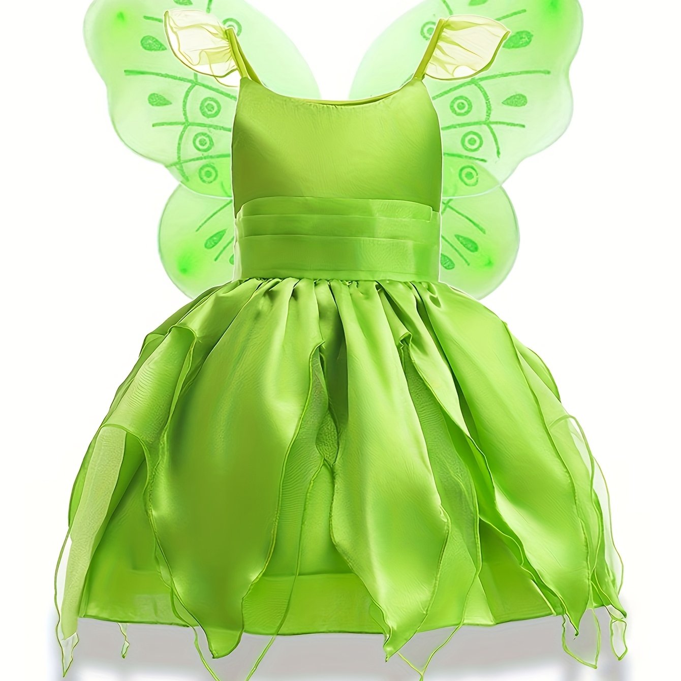 Mädchen Magisches Feen Halloween Kostüm Kleid | Ärmellose Flügel