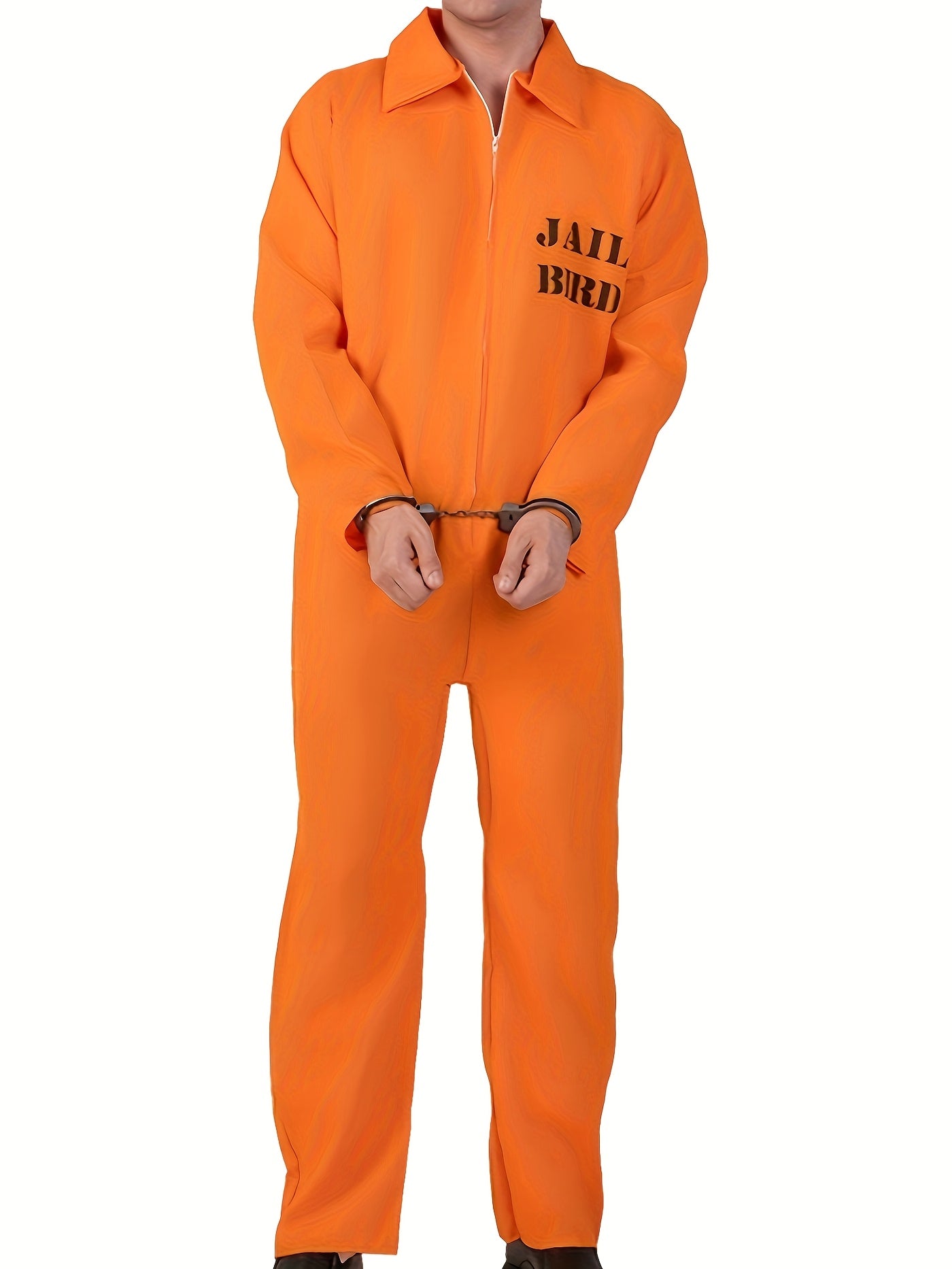 Men’s Long Sleeve Halloween Prisoner Costume Jumpsuit | Funny