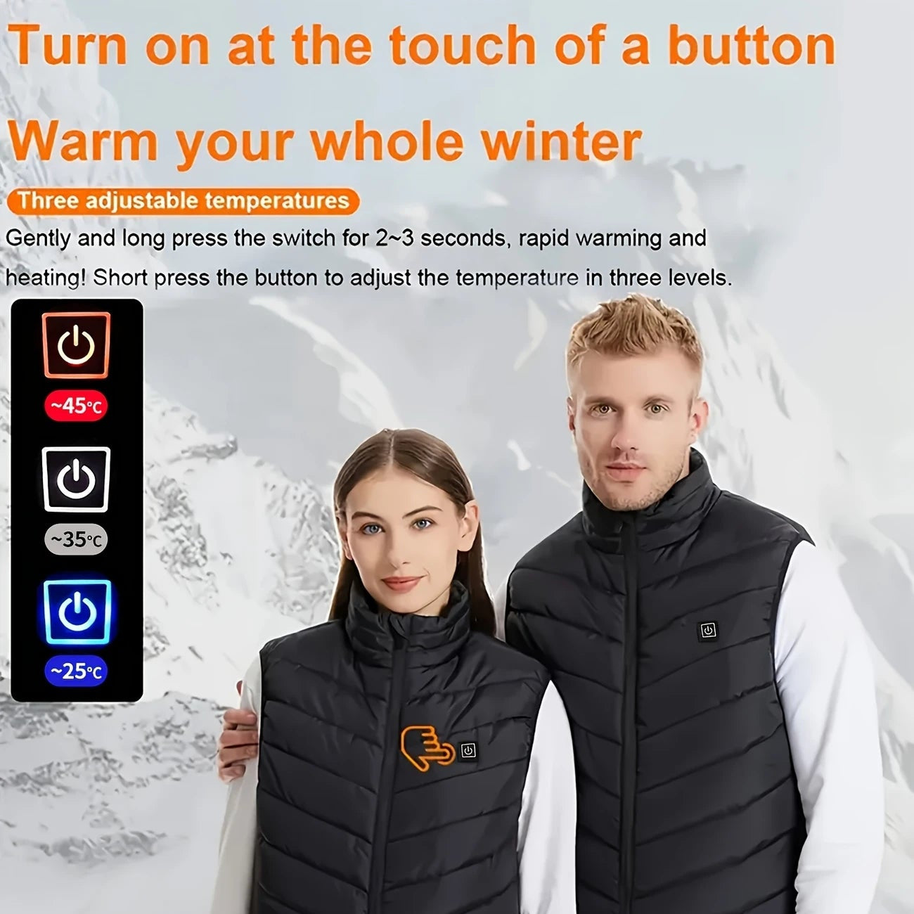 Gilet chauffant | Veste électrique chauffante USB à 11 zones