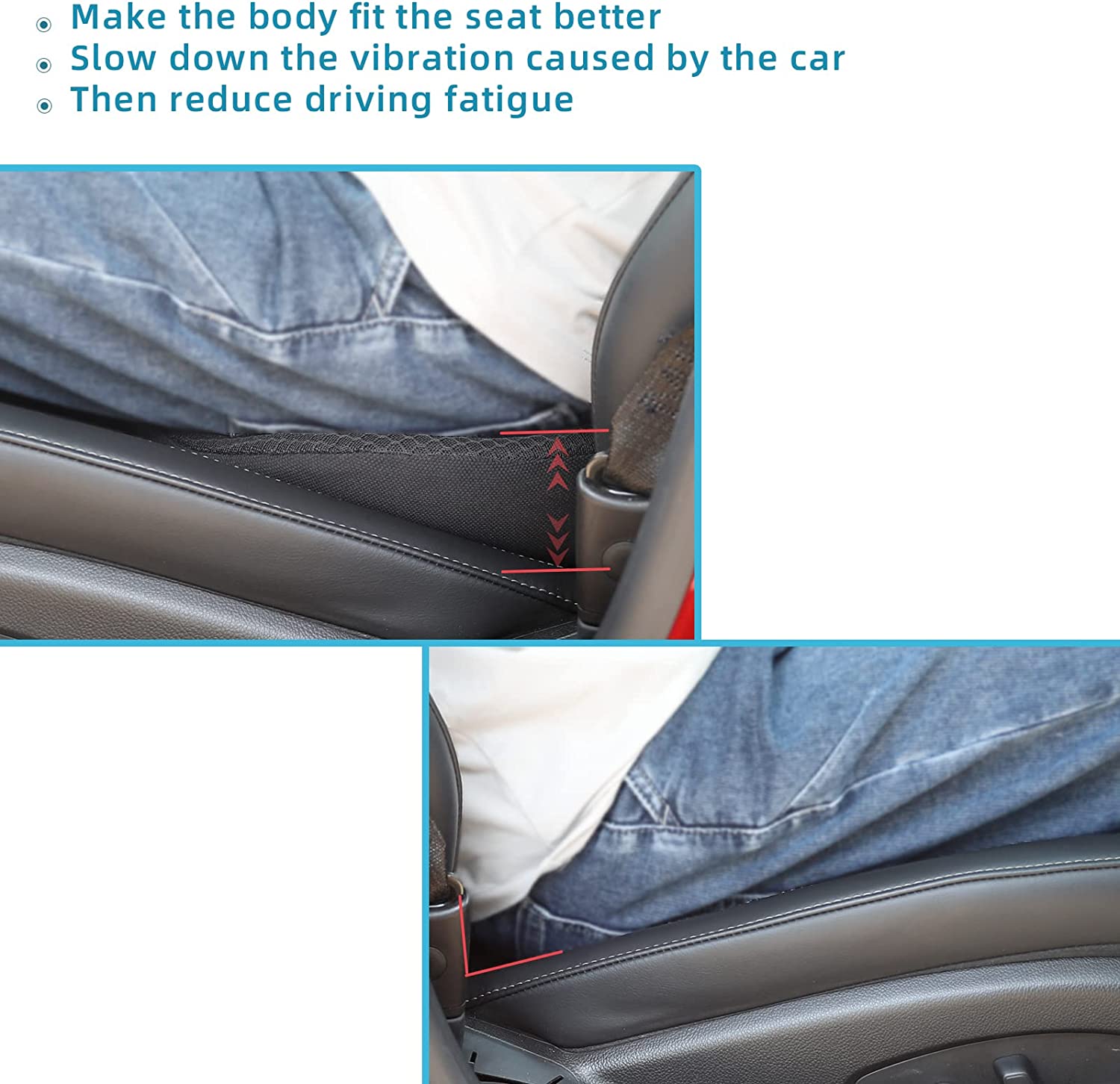 Car Seat Cushion with Memory Foam Support