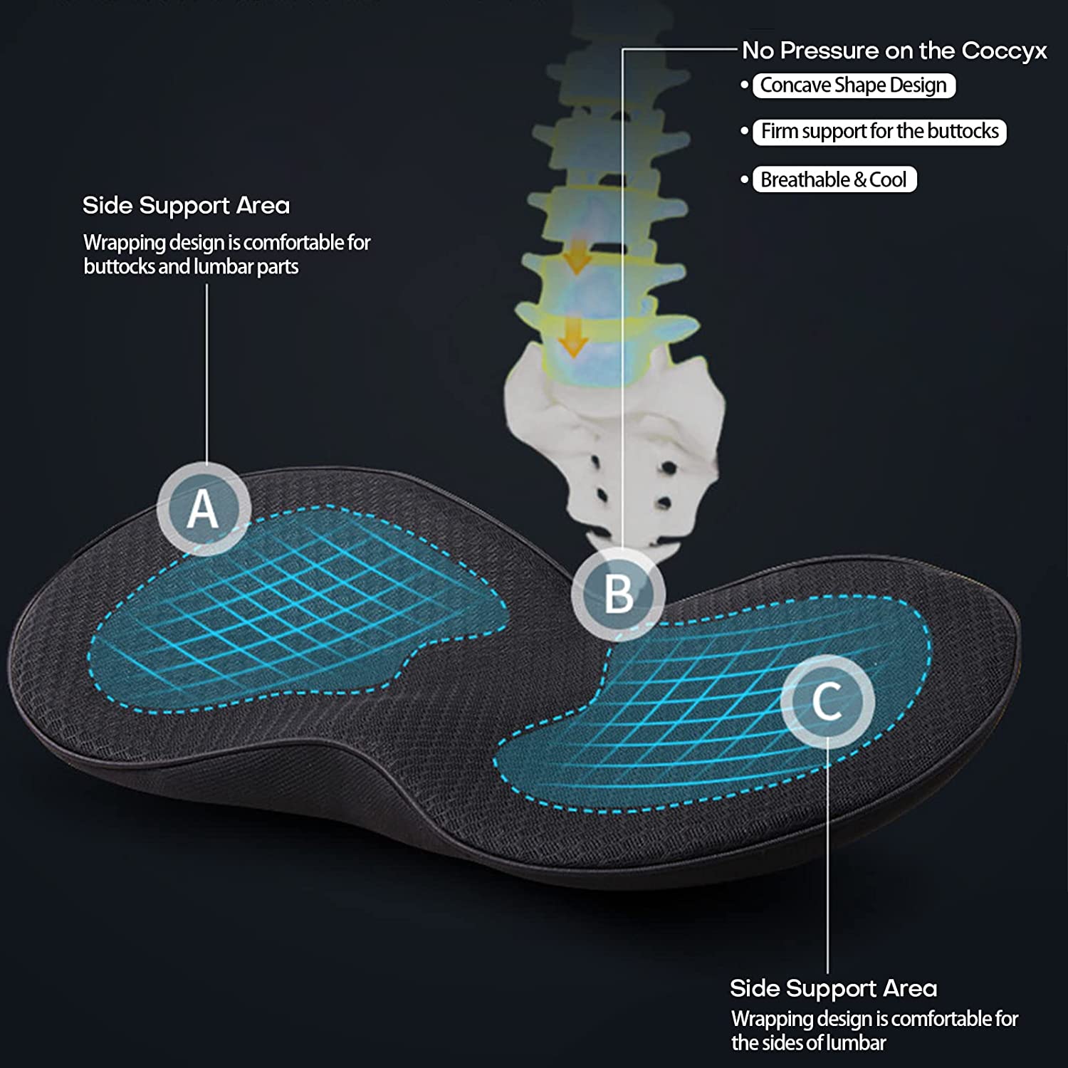 Car Seat Cushion with Memory Foam Support