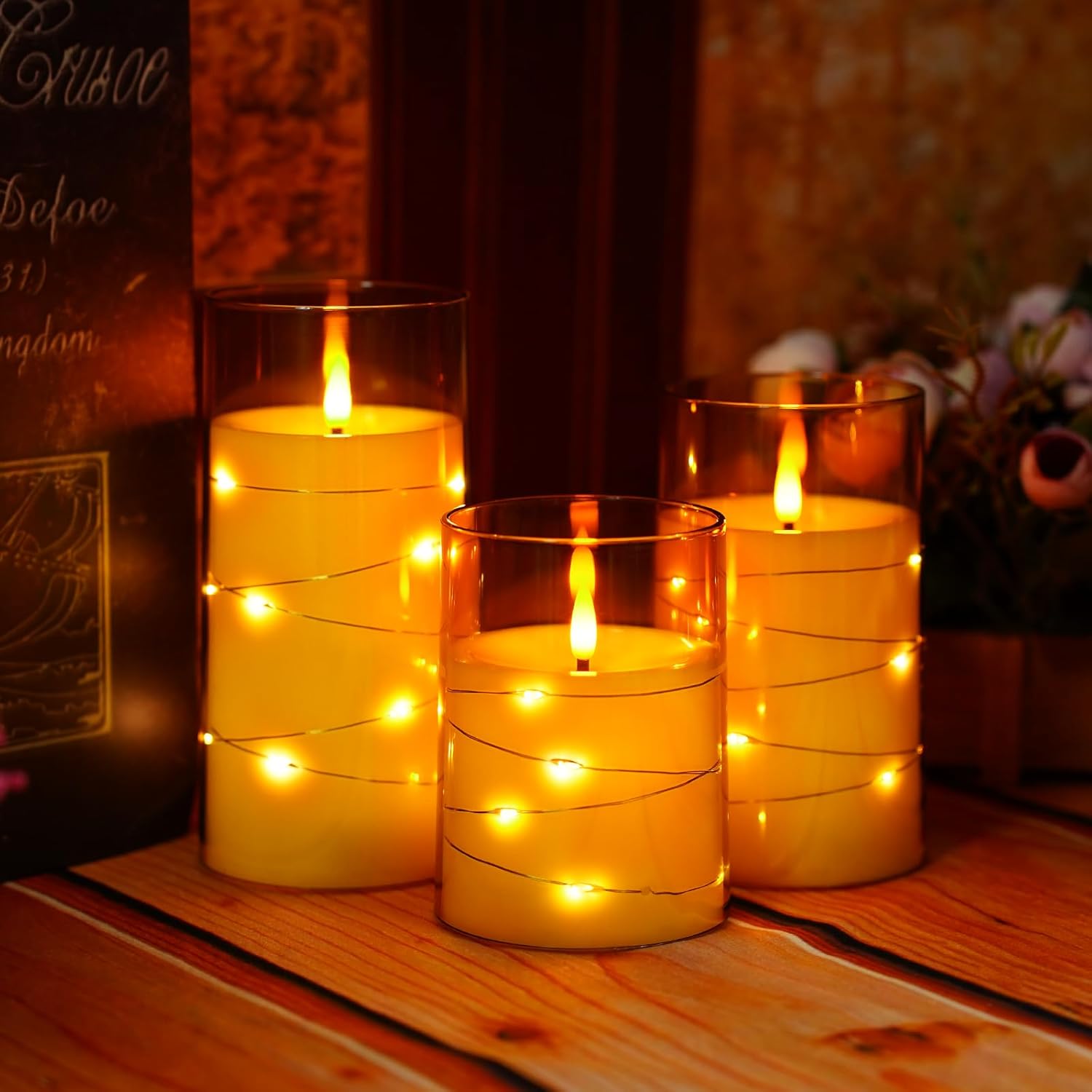 Candle Lights Set with Realistic LED Flame