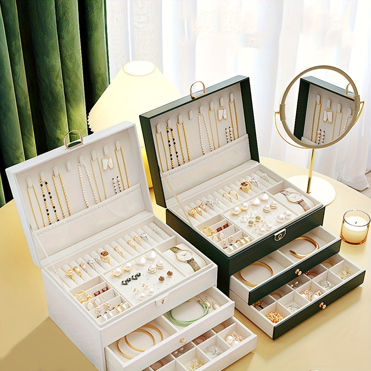 Jewelry Box Leather Organizer for Accessories