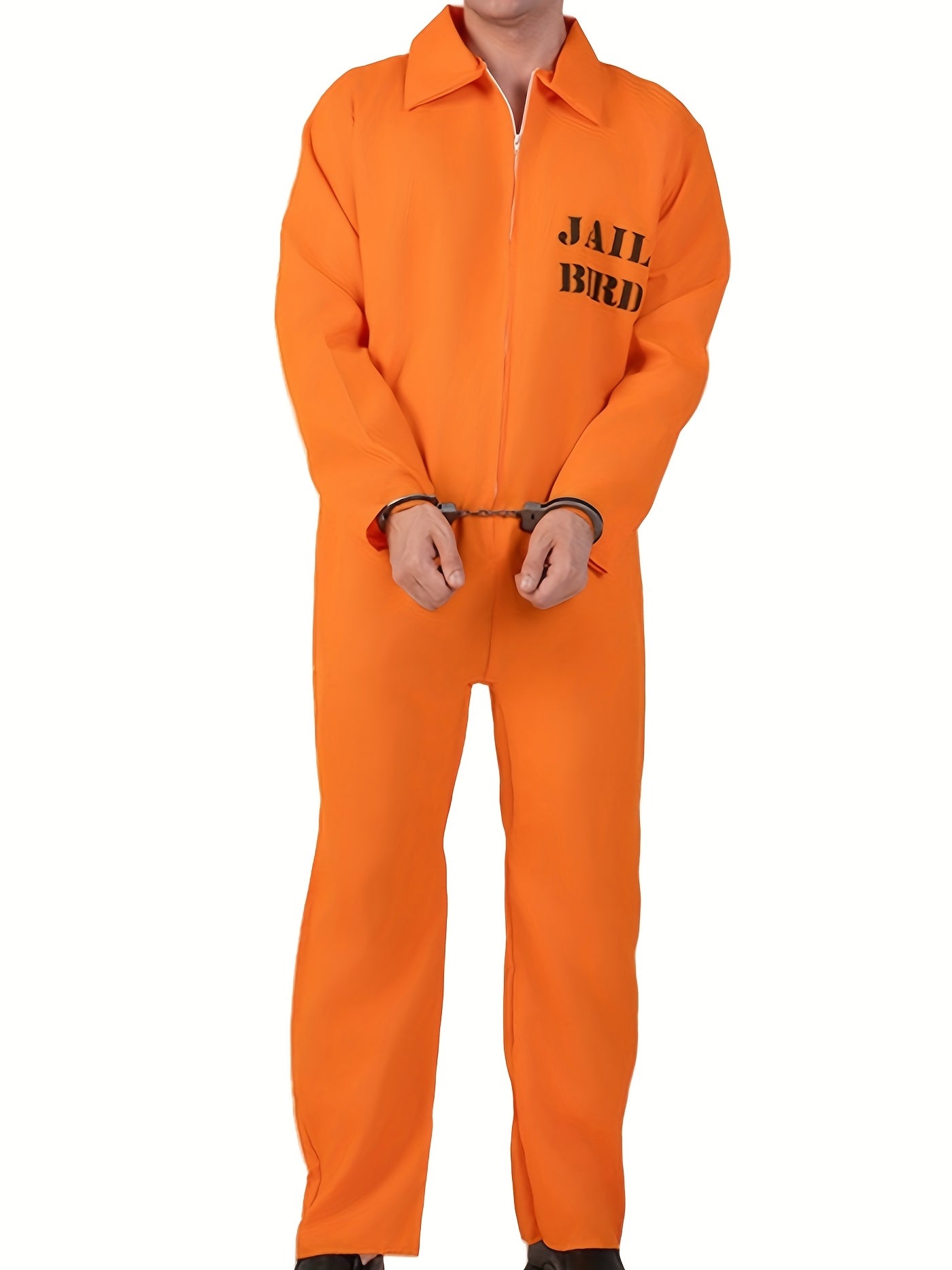 Disfraz de prisionero de Halloween para hombre con mono de manga larga | Divertido