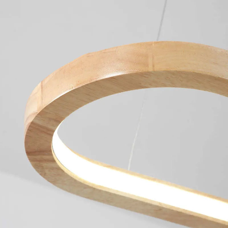 Lámpara colgante LED de madera para techo