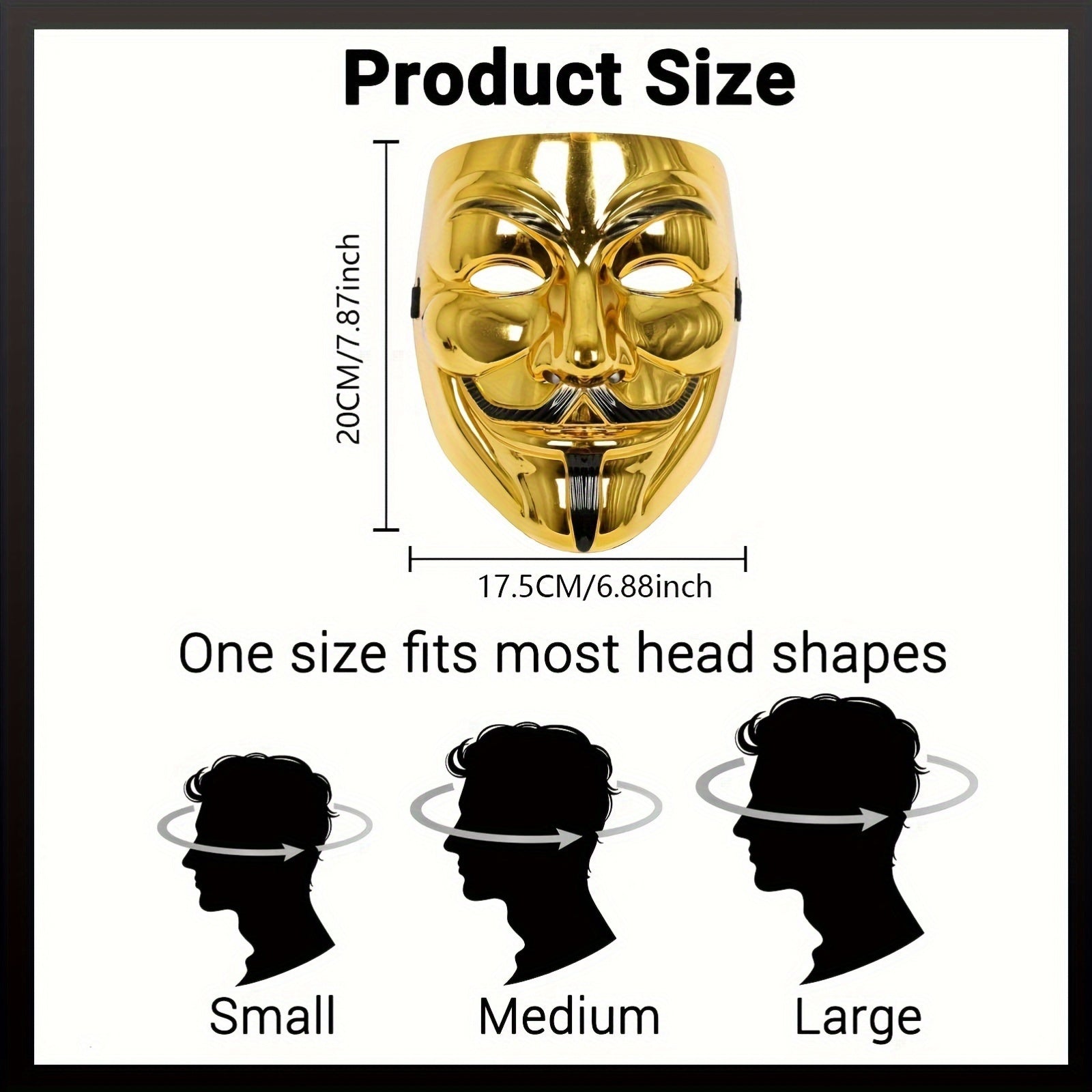 Men’s Full Face Plastic Halloween Mask | Anonymous Cosplay
