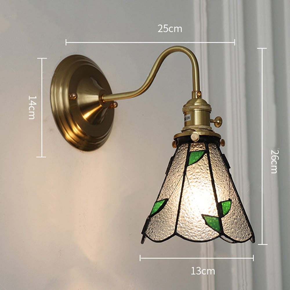 Wandleuchte mit Vintage-Glasschirm